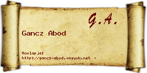 Gancz Abod névjegykártya
